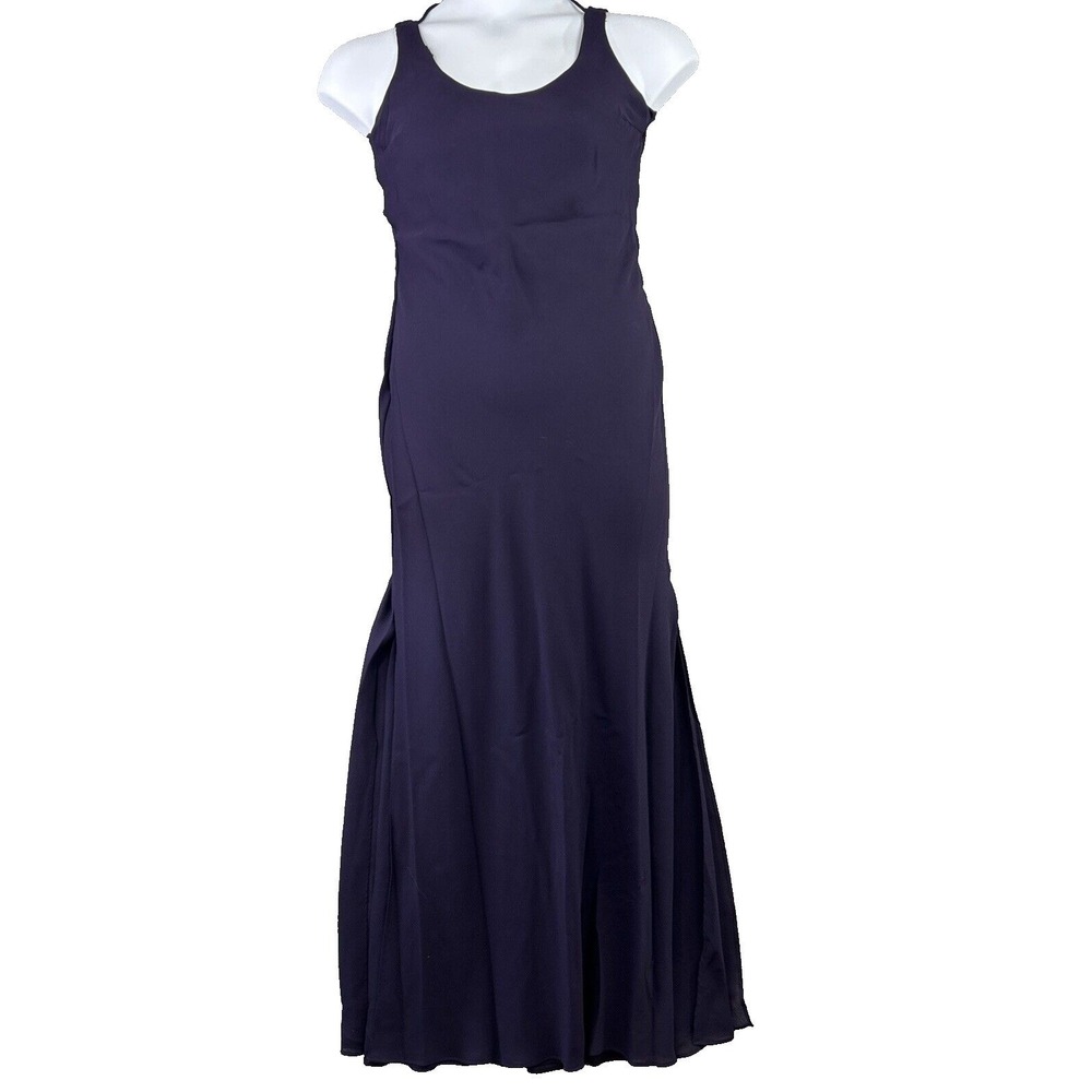 Zum Zum 7/8 Purple Maxi Dress Lace Up Corset Back Formal Evening Gown Y2K VTG